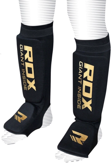 RDX chrániče holení a nártu Hosiery Shin Instep Foam černé/zlaté – velikost XL