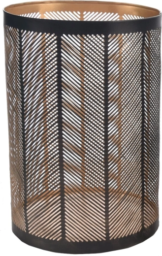 Svícen Line kovový černozlatý 22 cm