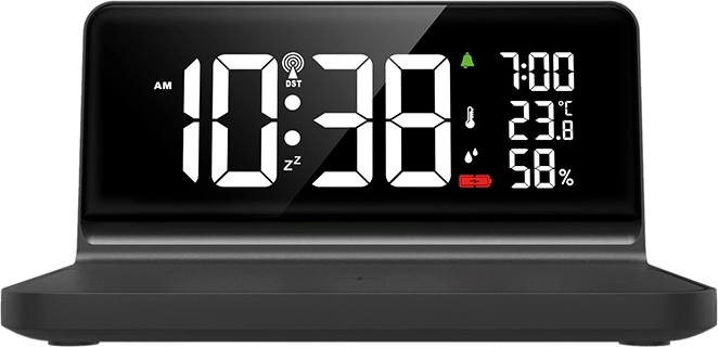 Přehledný LCD displej s časem i údaji o prostředí