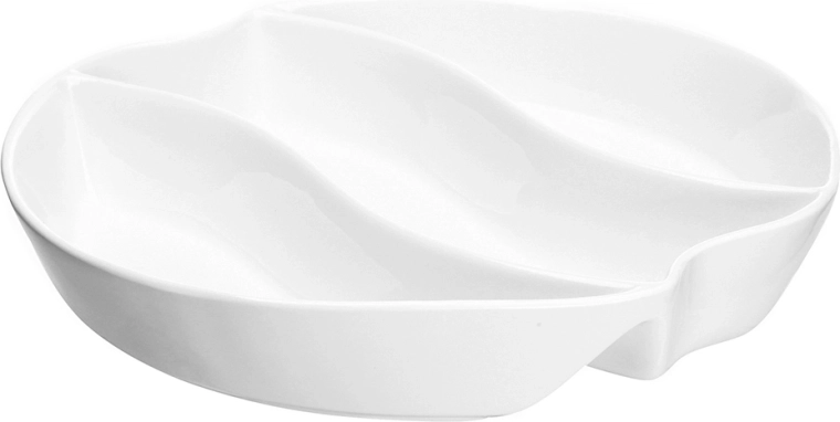 Dělený porcelánový servírovací talíř 25 cm, 3 oddíly