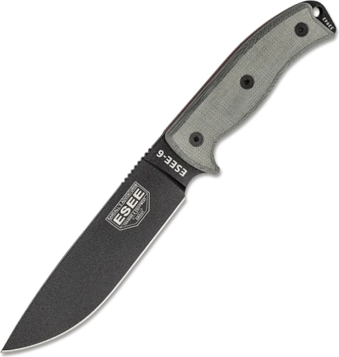 Univerzální nůž ESEE 6P OD s černou čepelí a micarta rukojetí