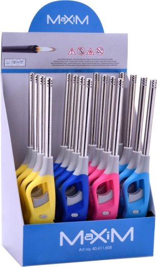 Plnitelný plamínkový zapalovač MAXIM 26,5 cm – mix barev