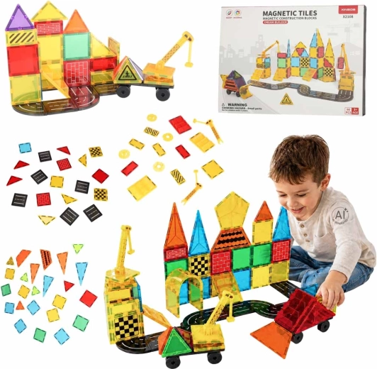 Magnetické konstrukční 3D stavebnice STEM pro děti 90 dílů