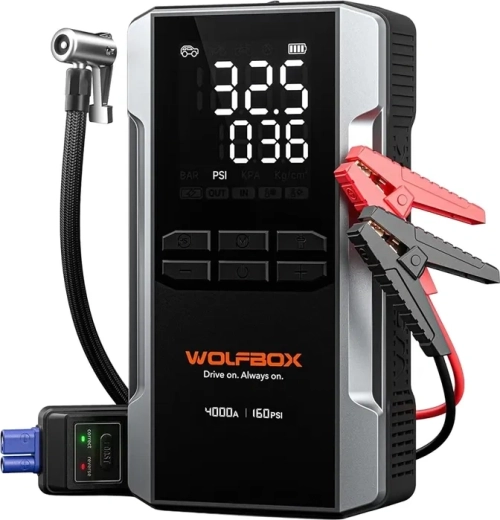 WOLFBOX MegaVolt 24 Air startovací zdroj s kompresorem 24 000 mAh 4 000 A