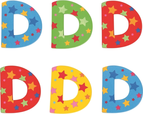 Bigjigs Toys dřevěné písmeno D s hvězdičkami