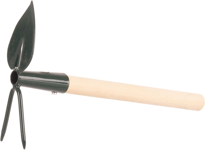 Profi ruční okopávačka srdíčko se 2 hroty s násadou 27 cm