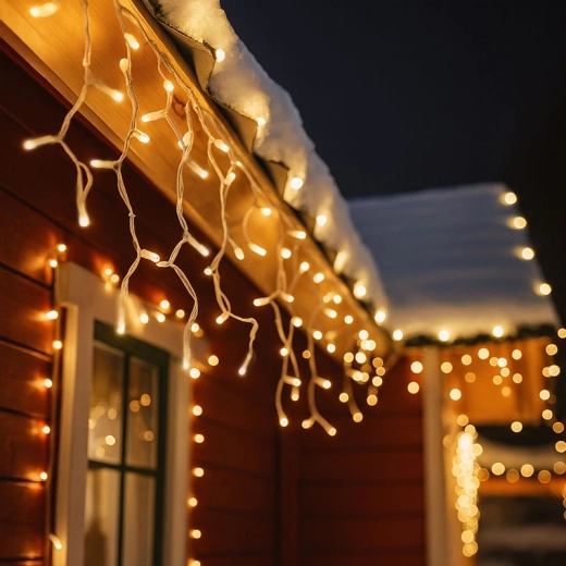 Solight LED vánoční závěs rampouchy 120 LED, teplá bílá