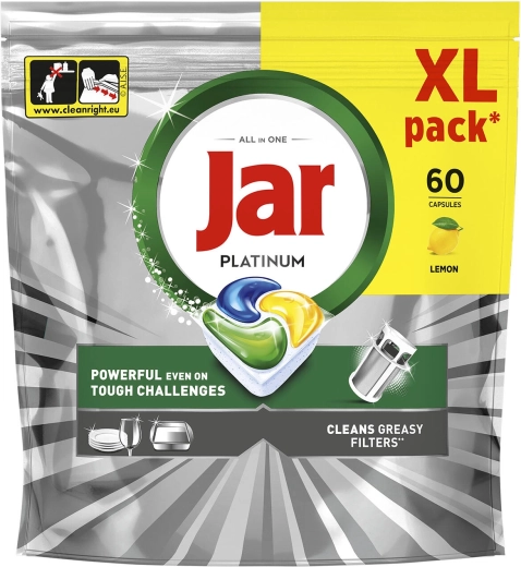 Jar Platinum All in One Lemon tablety do myčky nádobí 60 ks