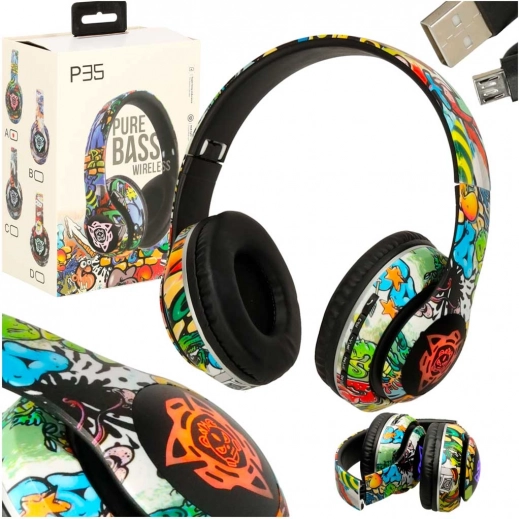 Bezdrátová náhlavní sluchátka s Bluetooth a RGB podsvícením