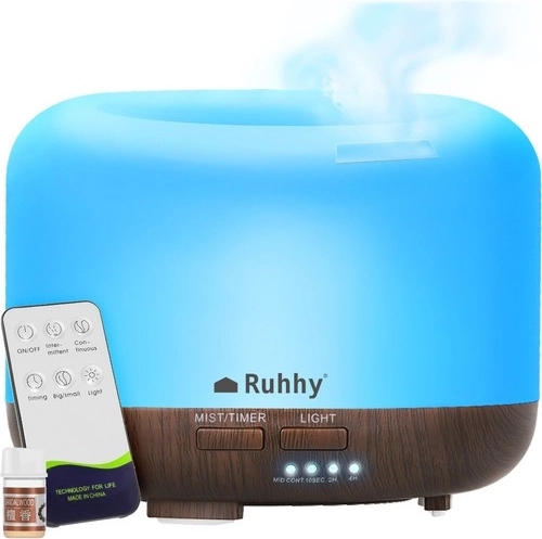 Aroma difuzér a zvlhčovač vzduchu RUHHY LED s dálkovým ovládáním 300 ml