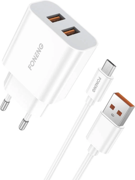 Rychlonabíječka FONENG 2× USB 12 W s Micro USB kabelem