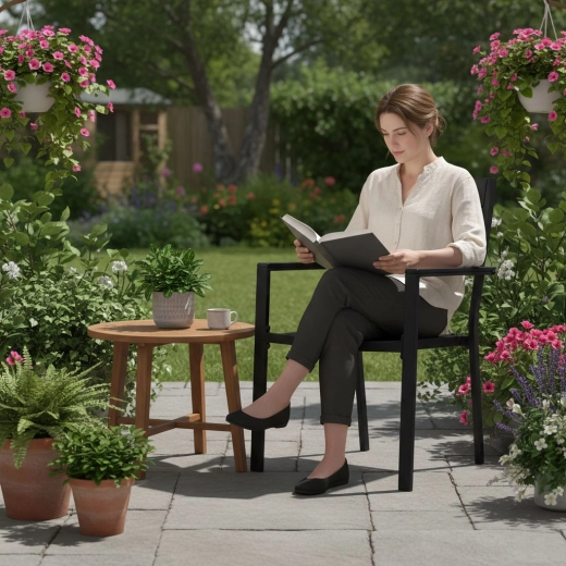 Pohodlí díky širokému sedáku a područkám