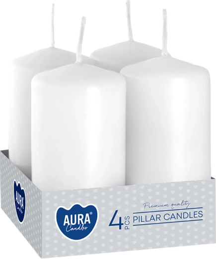 Bílé adventní svíčky 80 × 40 mm - 4 ks