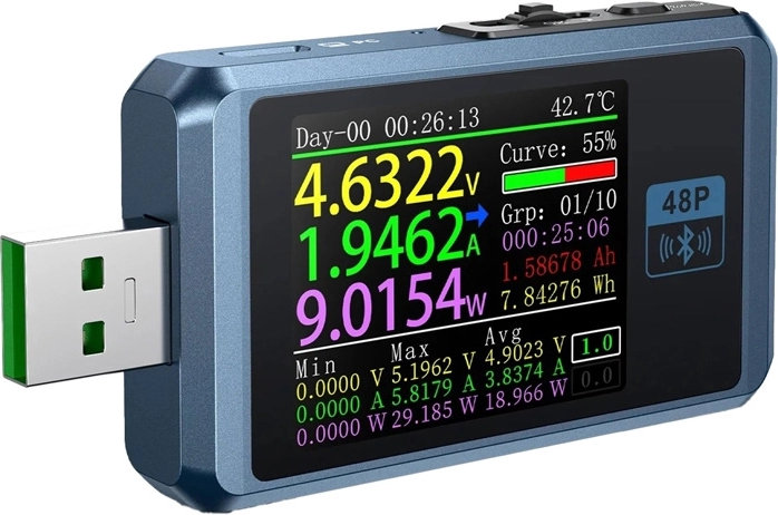 Fnirsi FNB48P BT tester USB portů s Bluetooth