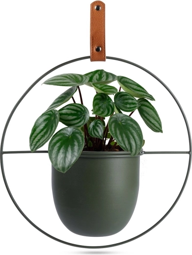 Zelený kovový závěsný obal na květináč Home Styling Collection 30 × 30 cm