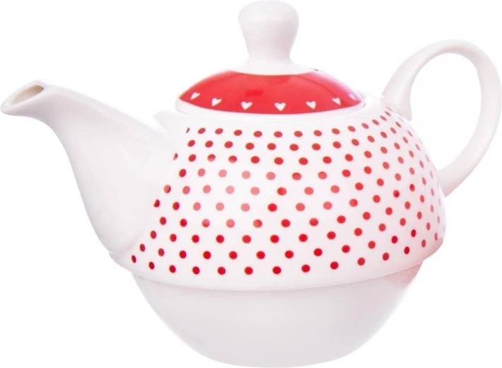 Romantický design s puntíky a srdci