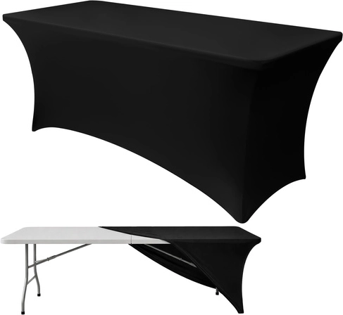 Elastický potah na banketový stůl 183 × 75 × 75 cm RUHHY – černý