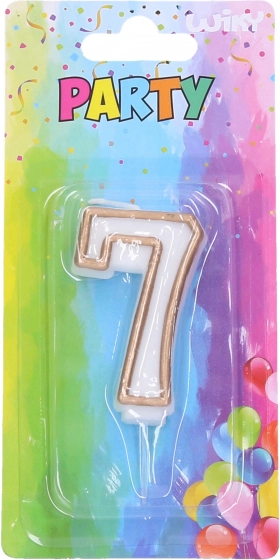 Párty svíčka číslo 7 – zlatá
