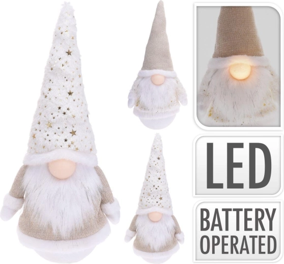 Vánoční LED skřítek s hvězdou 43 cm - 1 kus