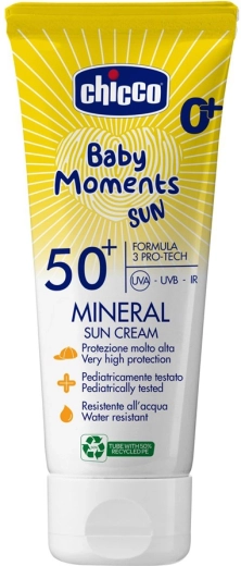 Chicco dětský minerální opalovací krém SPF 50+ Baby Moments Sun 75 ml