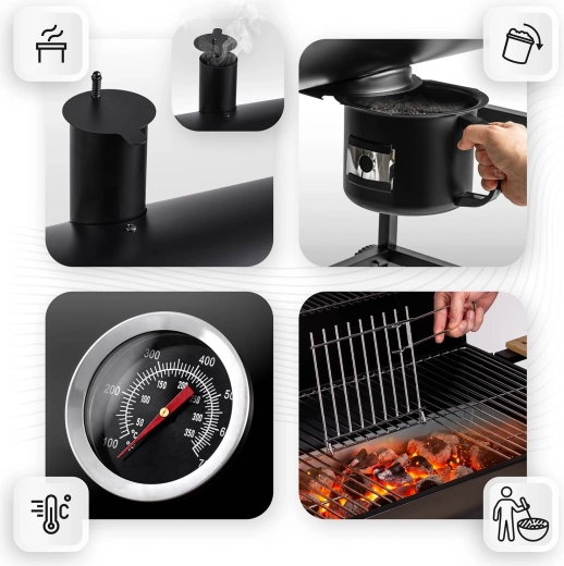 Komín a teploměr pro přesnou kontrolu teploty