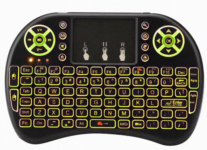 Mini bezdrátová klávesnice i8 s touchpadem a RGB podsvícením