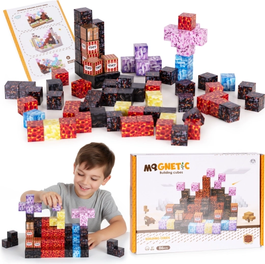 Magnetická stavebnice kostky 86 ks