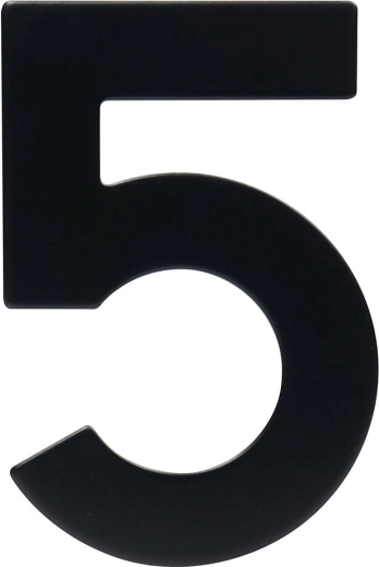 Domovní číslo 5, 95 mm, nerez, černá matná