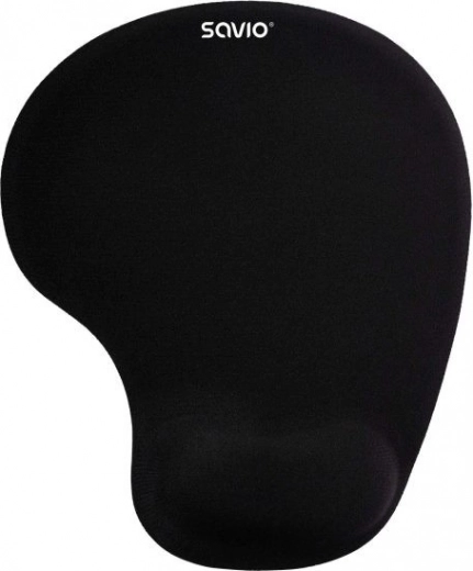 Černá ergonomická podložka pod myš SAVIO