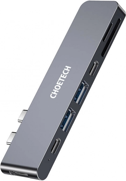 Dokovací stanice Choetech pro MacBook Pro, 7v2 USB-C, Thunderbolt 3 (stříbrná)