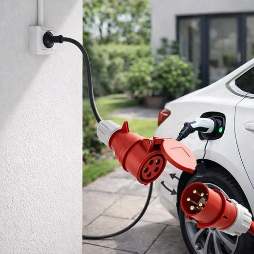 Bezpečné zatížení 16 A / 3,5 kW pro mobilní EV nabíječky