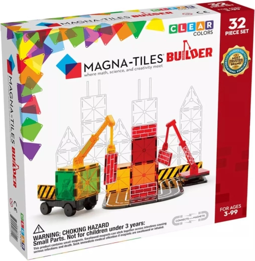 Magna-tiles magnetická stavebnice builder (32 dílků)
