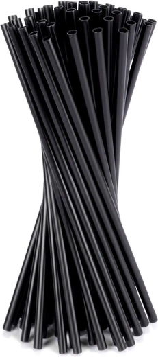 Černé brčka na nápoje 22 cm, 50 ks