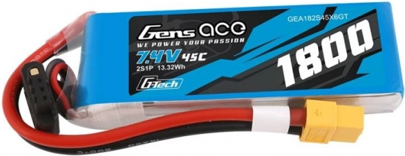 LiPo baterie Gens Ace 1800mAh 7,4V 45C s konektorem XT60