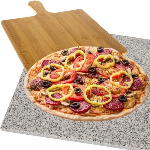Granitový kámen na pizzu s bambusovou lopatkou RUHHY