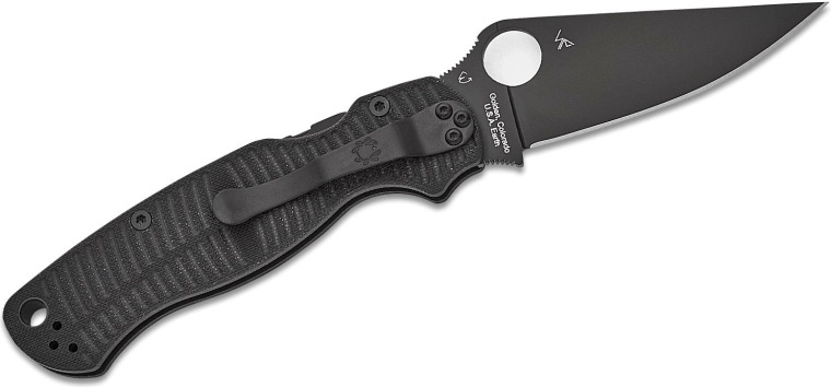 Zavírací nůž Spyderco Para Military 2 Salt, černý G-10, CPM MagnaCut, černá čepel