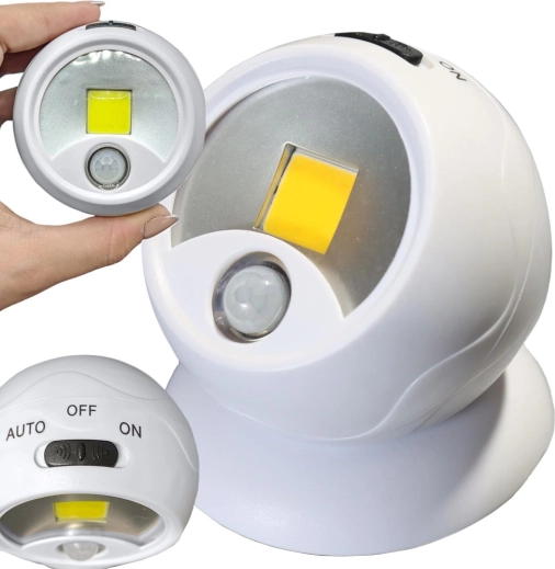 LED noční lampa s pohybovým senzorem COB 360°, magnetická, na baterie