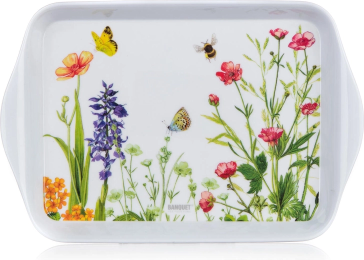 Melaminový tác Meadow 21 × 14 cm, bílý