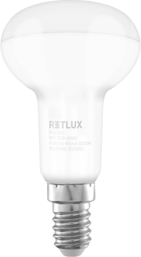 LED reflektorová žárovka RETLUX R50 E14 8 W teplá bílá
