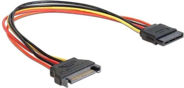 Prodlužovací napájecí kabel SATA 15pin M/F 30 cm