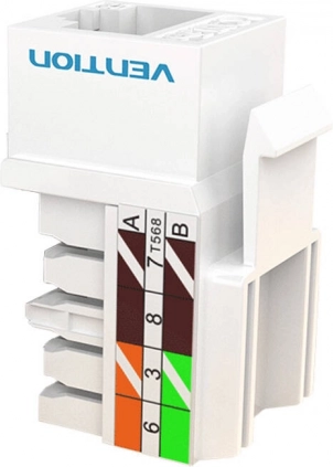 Keystone spojka Cat.5E UTP 180° Vention bílá