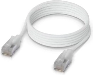 Ultra tenký opletený patch kabel UniFi Premium Cat6A 1 m bílý