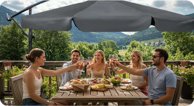 Široká stínicí plocha bez překážek