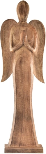 Dekorativní figurka anděla v odstínu mango 78 cm