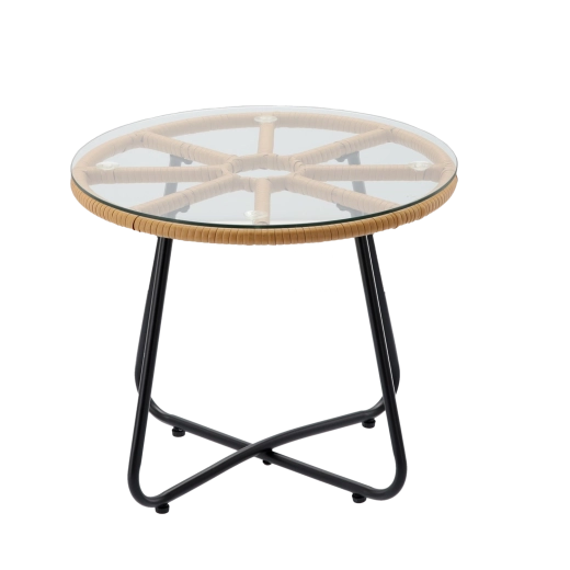 Kulatý stolek s tvrzeným sklem