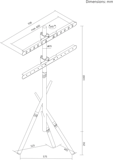 Široká kompatibilita s VESA až 600 × 400 mm