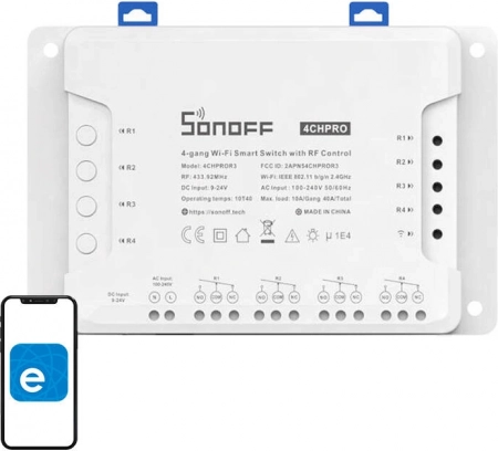 Wi-Fi chytrý spínač Sonoff 4CHPRO R3