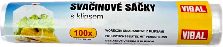 Svačinové sáčky s klipsem 18 × 28 cm - 100 ks