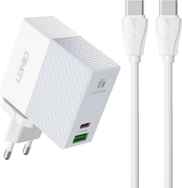 Nabíječka LDNIO 65W s USB a USB-C konektory