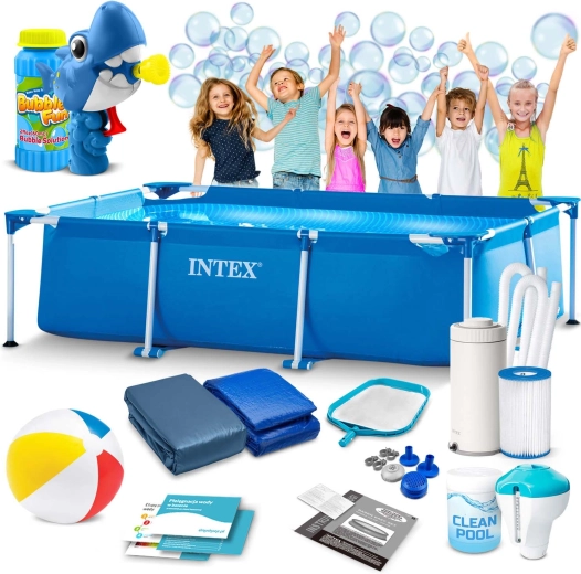 Zahradní rámový bazén Intex 300 × 200 × 75 cm s filtračním čerpadlem a příslušenstvím